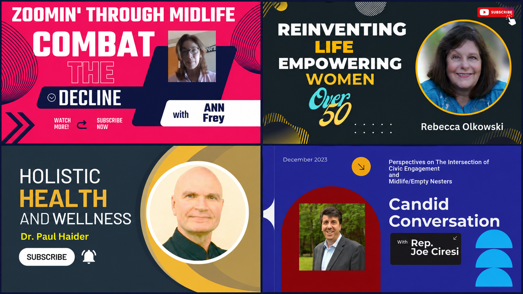 Four Fifty Is Nifty conversations about midlife, reinvention, health, and civic engagement